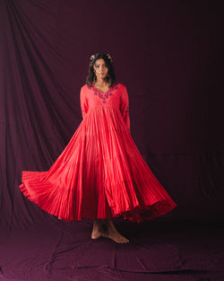 Carmine pink mulmul dress