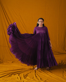 PLUM MULMUL DRESS