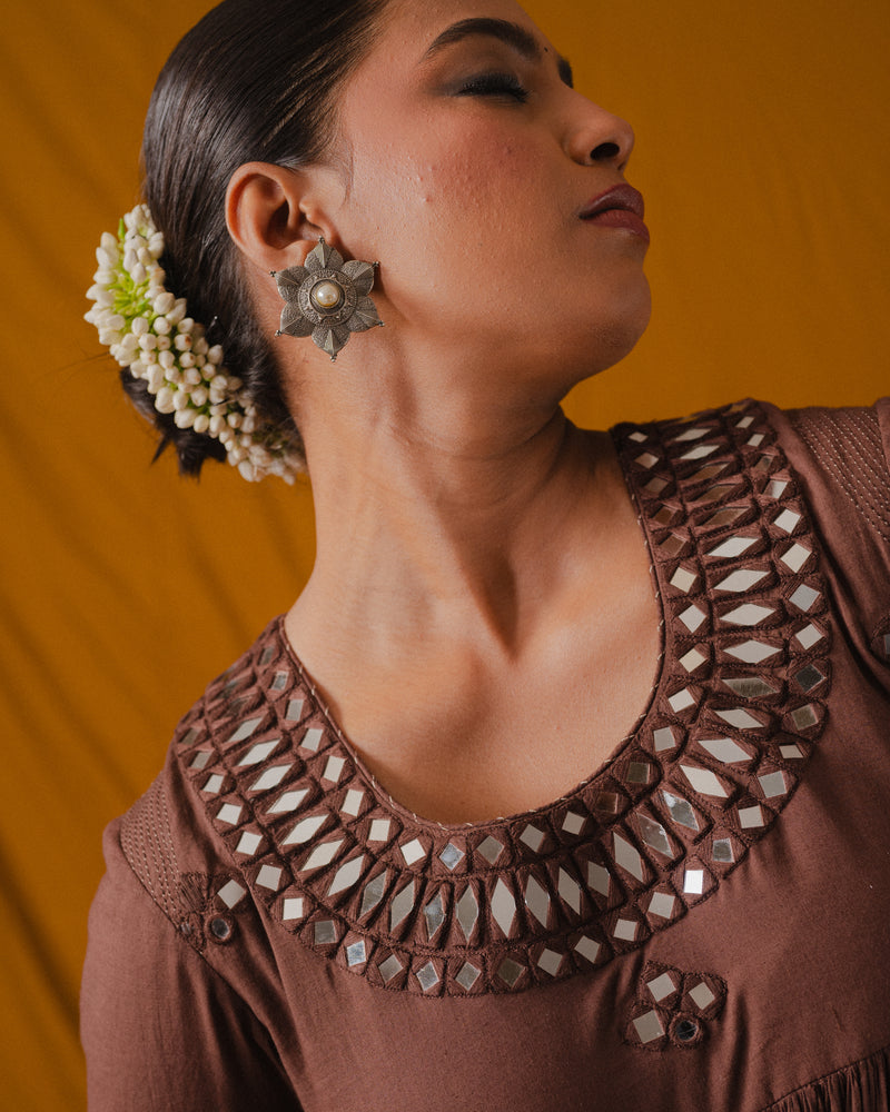 BROWN MULMUL DRESS