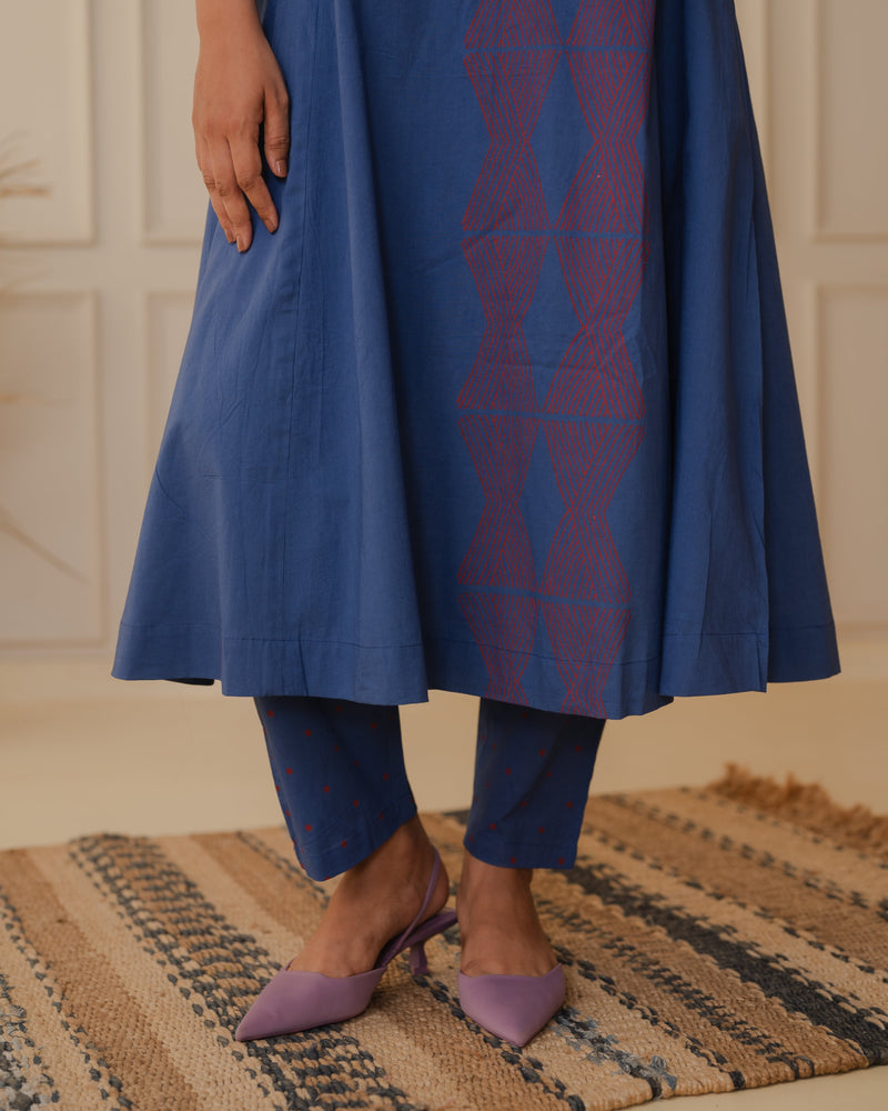 Blue Cotton Kurta Set