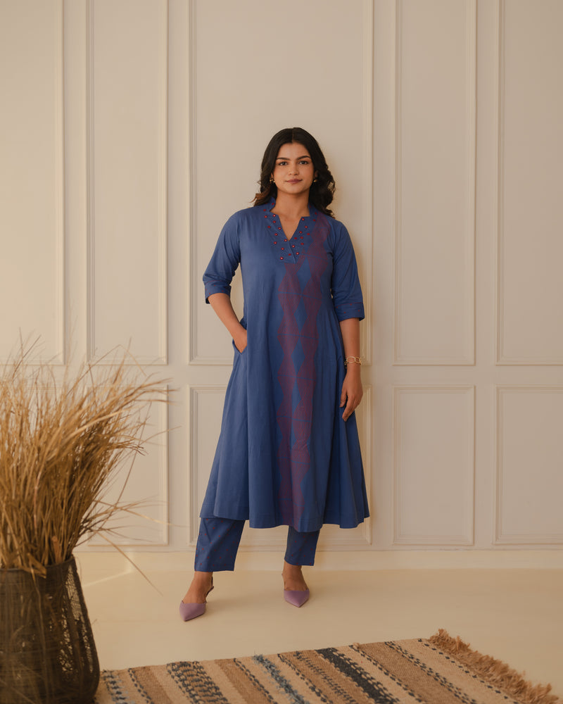 Blue Kurta-Pant Set