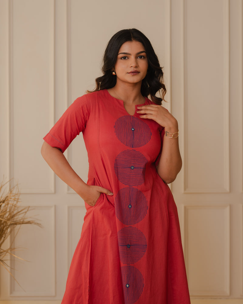 Red Kurta-Pant Set