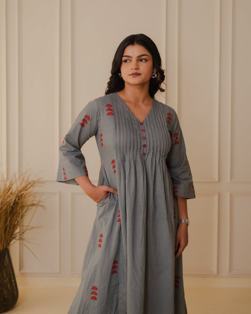 Grey Cotton Kurta Set