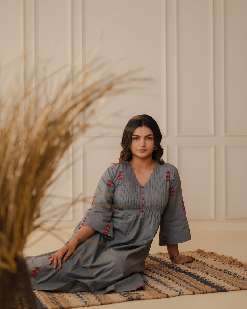 Grey Cotton Kurta Set