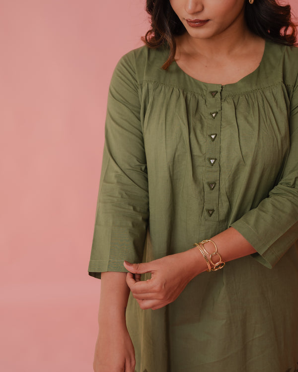 Olive Green Kurta-Pant Set