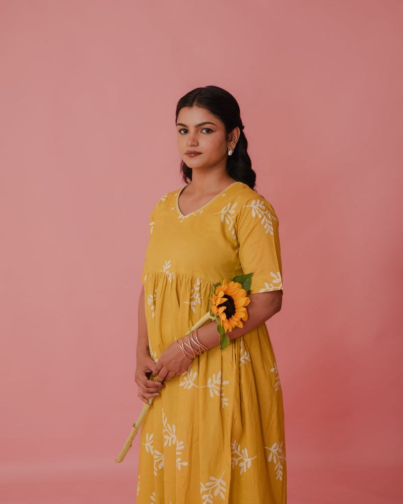Yellow Cotton Kurta Set