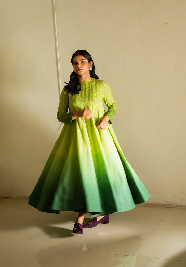 Lime Green Ombre Ghera Dress