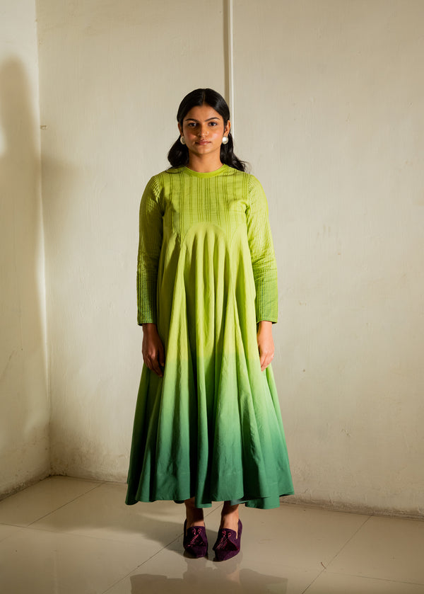 Lime Green Ombre Ghera Dress