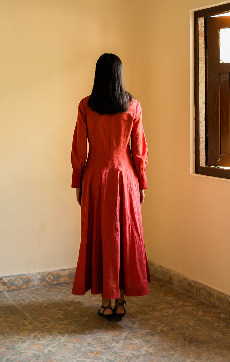 Brick Red Ghera Dress
